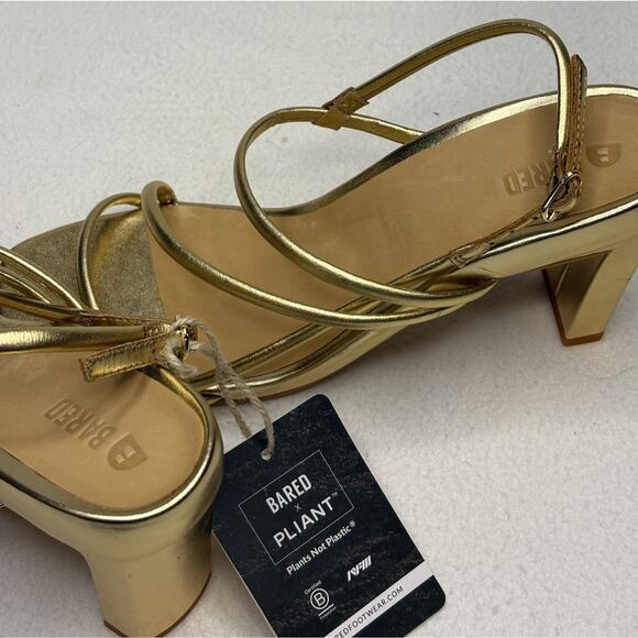 NWT BARED Godwit Gold Leather Heels Buckle Size 40 US 9-9.5 Pliant Metallic $299 - Picture 7 of 10